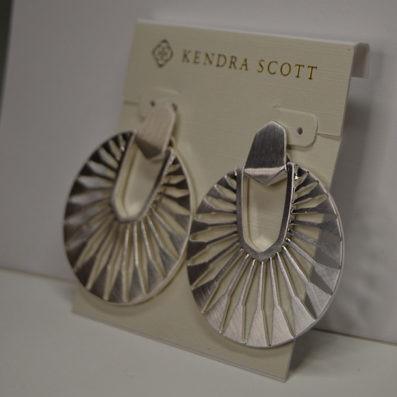 Kendra Scott ‘Didi Sunburst Earrings, Bright Silver-Tone’ - Picture 3 of 11